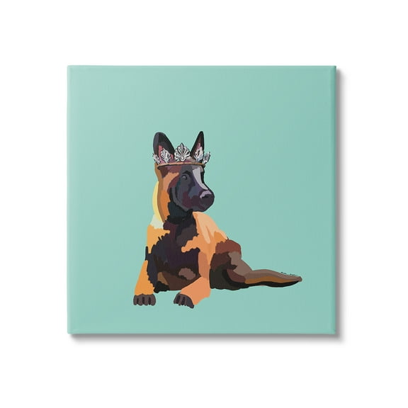 Stupell Industries Royal German Shepherd Animals & Insects Painting Gallery Wrapped Canvas Art Print Wall Art, 17 x 17