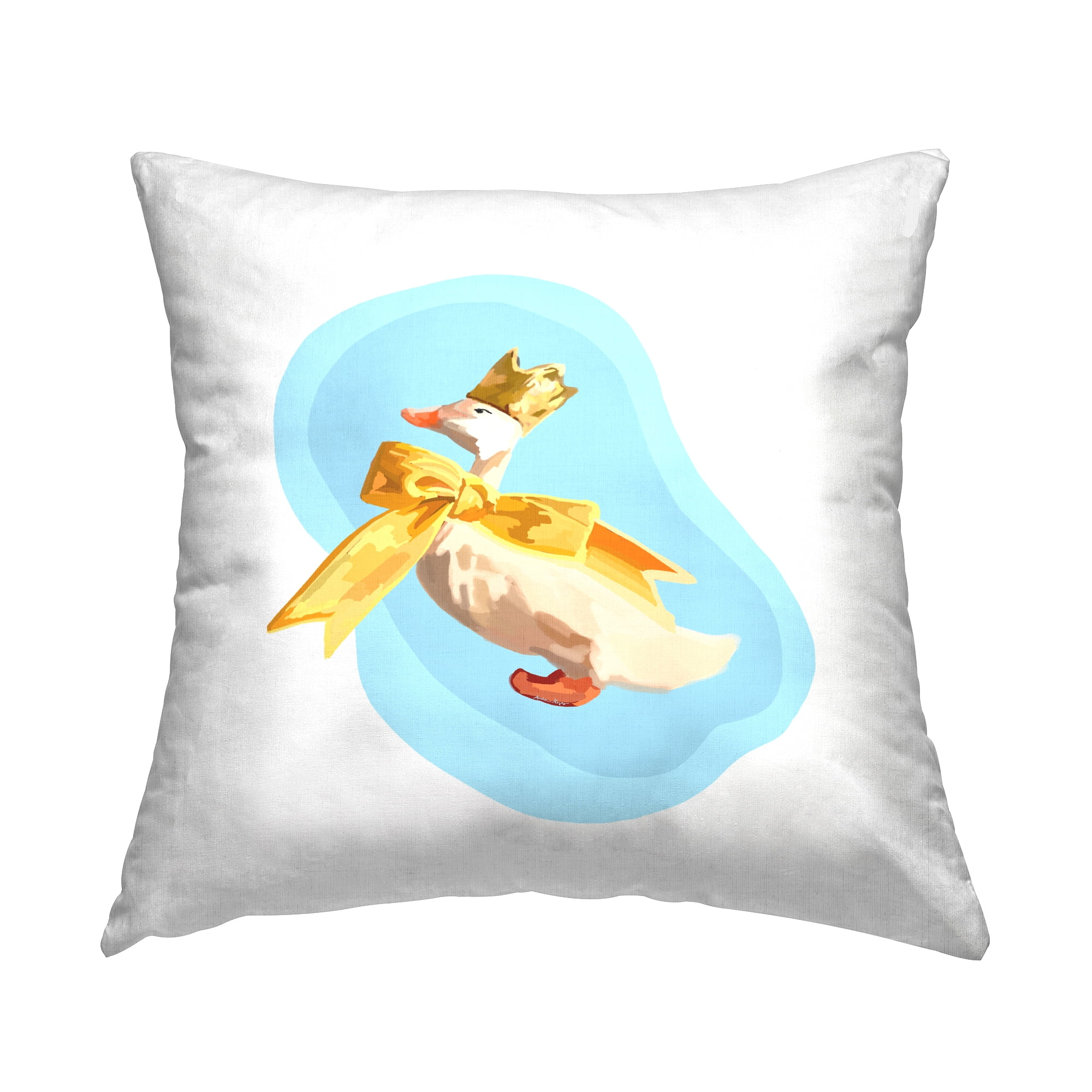 Stupell Industries Royal Goose with Bow Decorative Printed Throw Pillow, 18 x 18