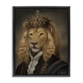 thumbnail image 1 of Stupell Industries Royal King Lion Black Framed Floater Canvas Wall Art design by Matthew Piotrowicz, 21 x 17, 1 of 9