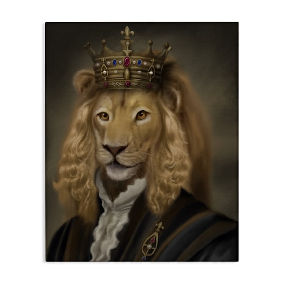 Stupell Industries Royal King Lion Canvas Wall Art design by Matthew Piotrowicz, 20 x 16