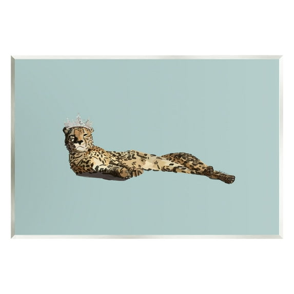 Stupell Industries Royal Leopard with Crown Animals & Insects Painting Unframed Art Print Wall Art, 15 x 10