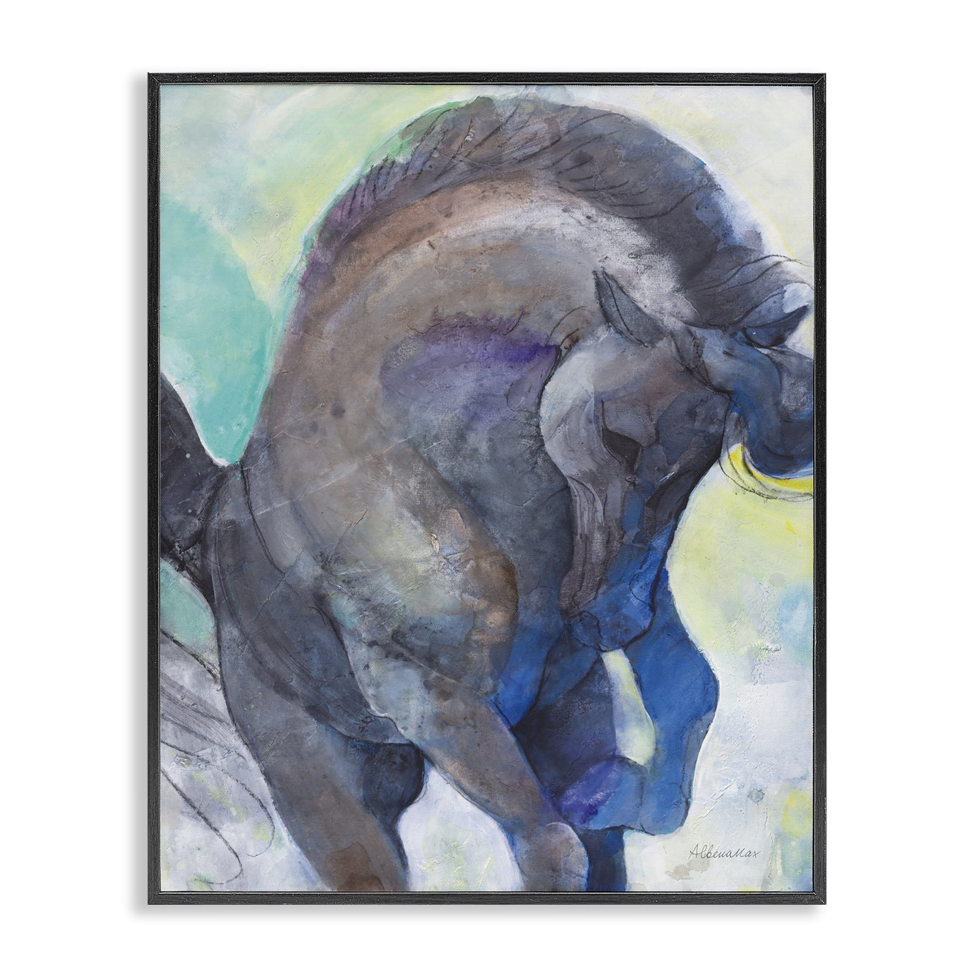 Stupell Industries Royal Splendor Stallion Animals & Insects Painting Black Framed Art Print Wall Art, 24 x 30