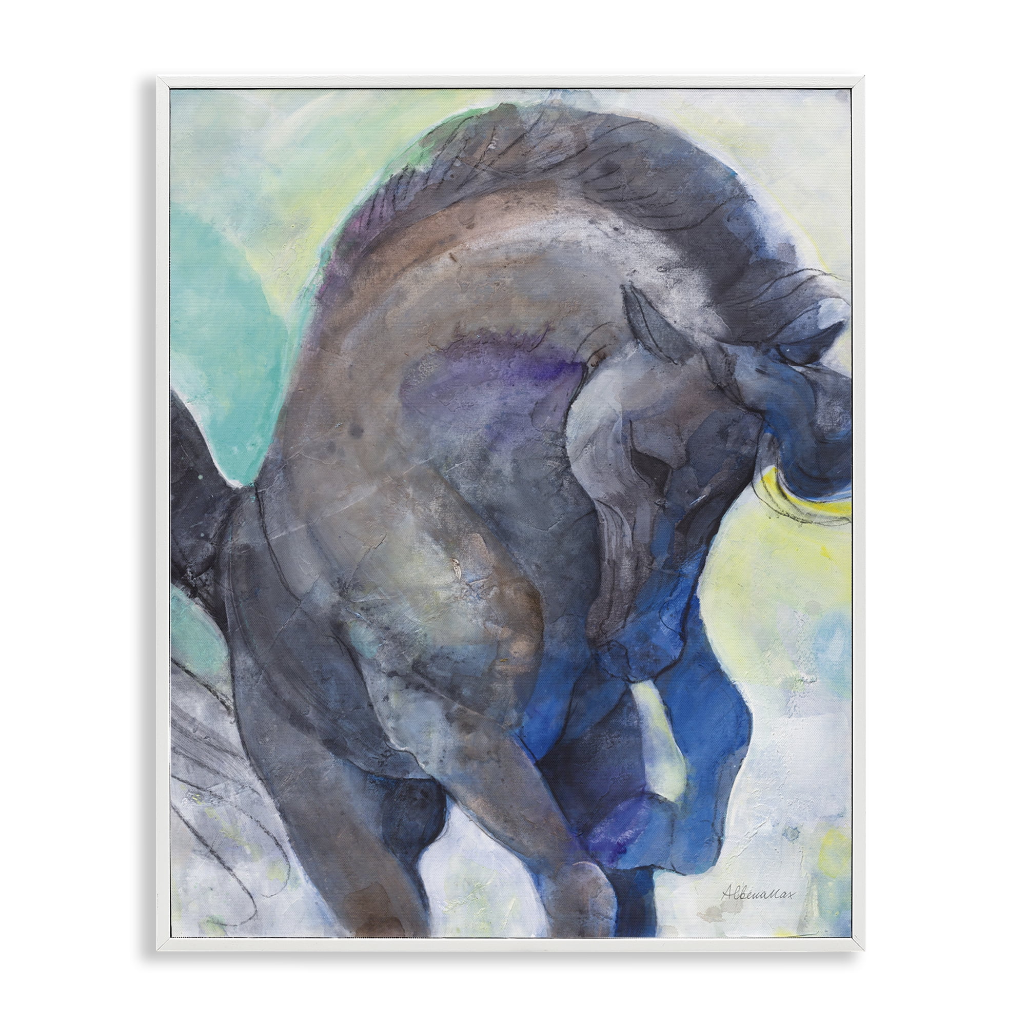 Stupell Industries Royal Splendor Stallion Animals & Insects Painting White Framed Art Print Wall Art, 24 x 30