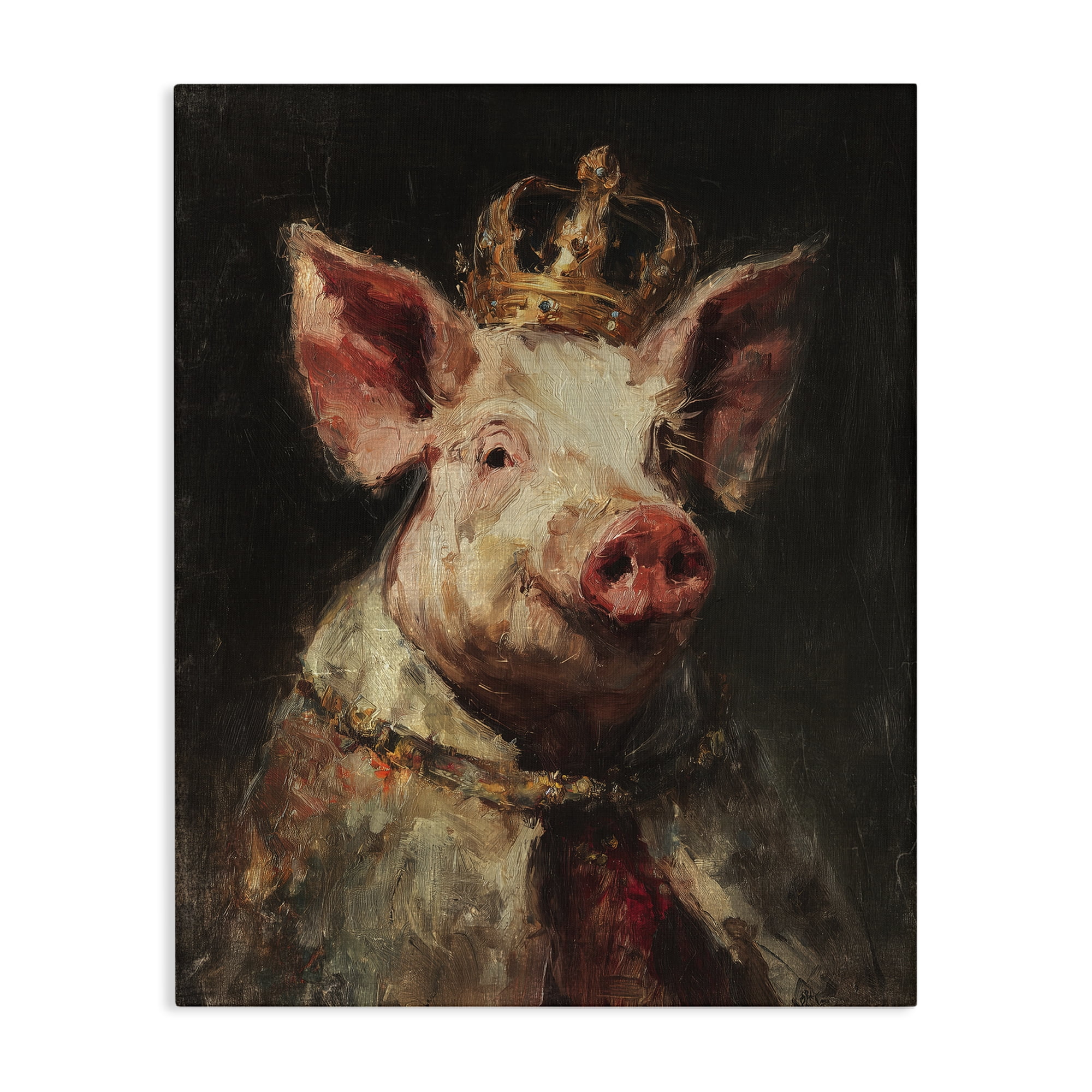 Stupell Industries Royal Swine Portrait Canvas Wall Art, design by Svetlana Aleynikova