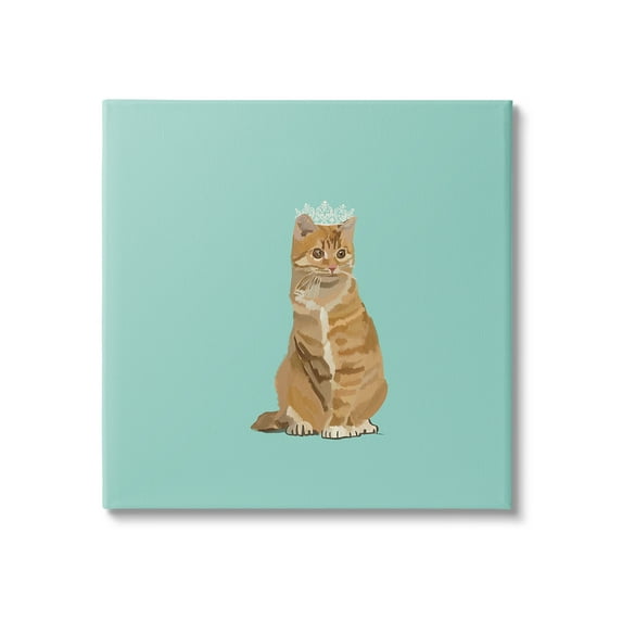 Stupell Industries Royal Tabby Cat Animals & Insects Painting Gallery Wrapped Canvas Art Print Wall Art, 24 x 24