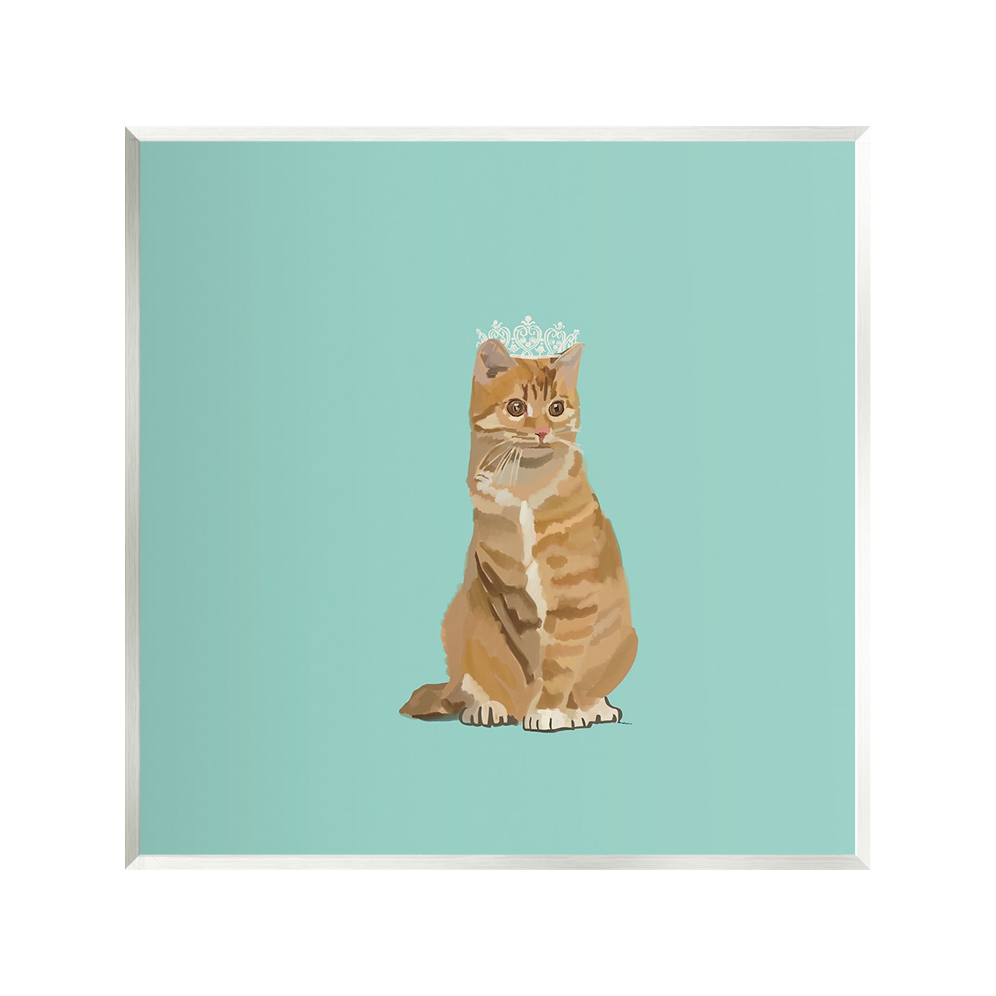 Stupell Industries Royal Tabby Cat Animals & Insects Painting Unframed Art Print Wall Art, 12 x 12