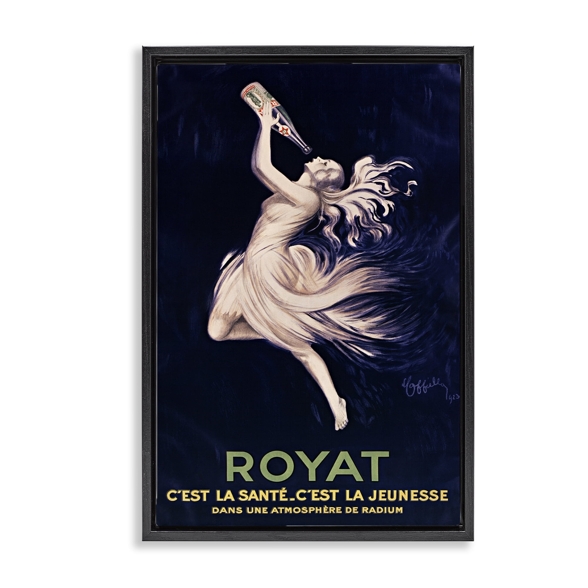 Stupell Industries Royat 1923 Advertisement Black Framed Floater Canvas Wall Art, design by Leonetto Cappiello