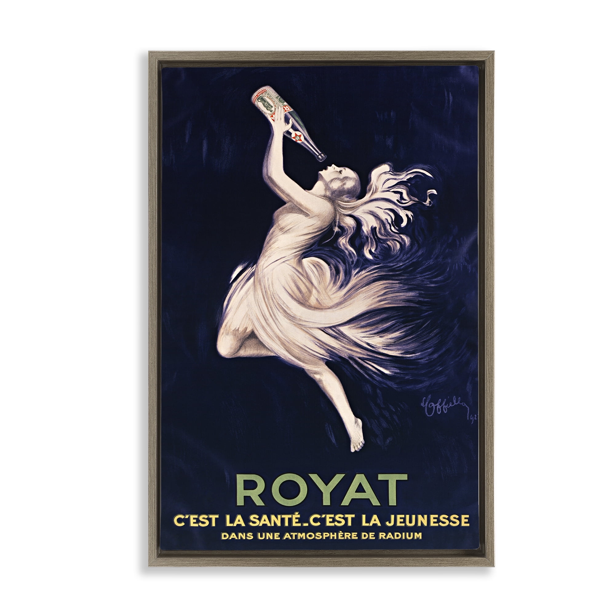 Stupell Industries Royat 1923 Advertisement Brown Framed Floater Canvas Wall Art, design by Leonetto Cappiello