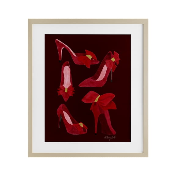 Stupell Industries Ruby Red Shoes Birch Framed Print Under Glass, design by Hillary Holt