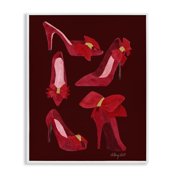 Stupell Industries Ruby Red Shoes White Framed Giclee Art, design by Hillary Holt