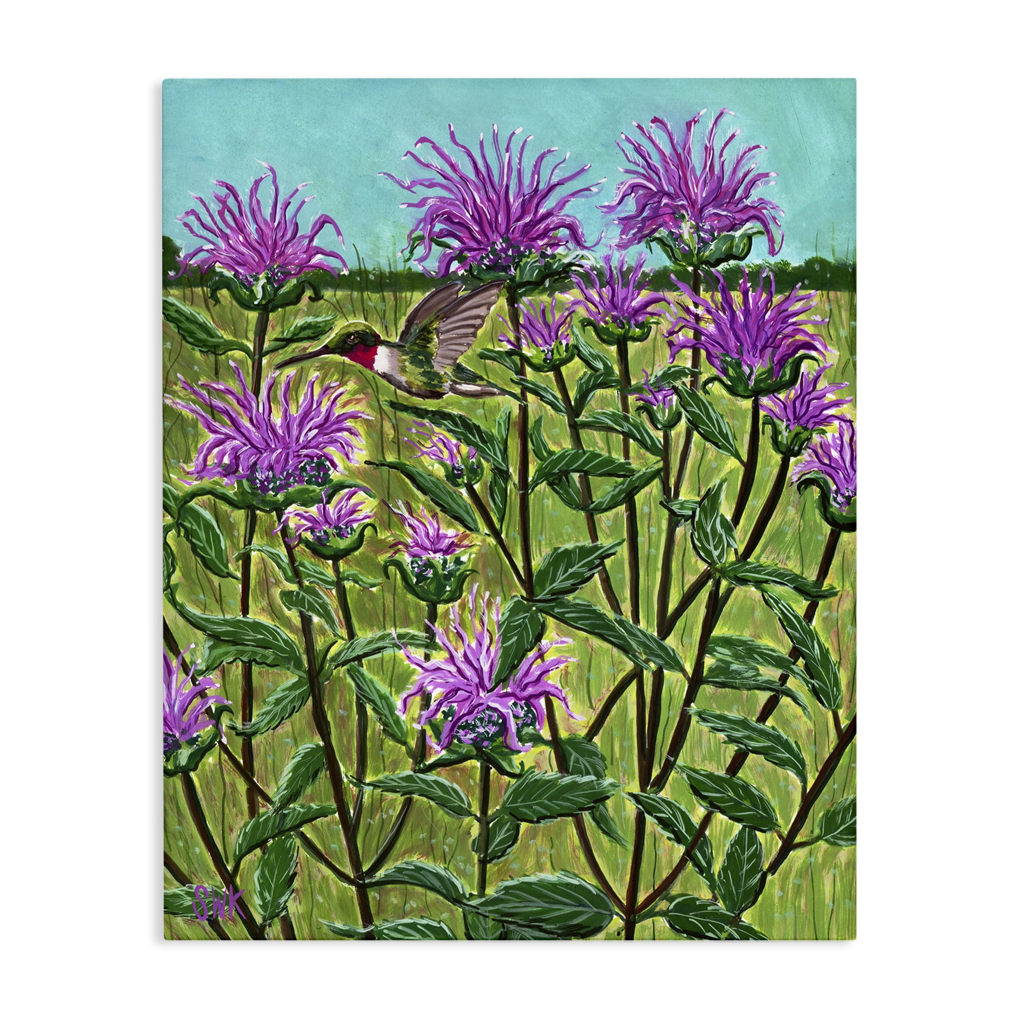 Stupell Industries Ruby Throated Hummingbird & Beebalm Canvas Wall Art, design by Sarah Waldron Kimball