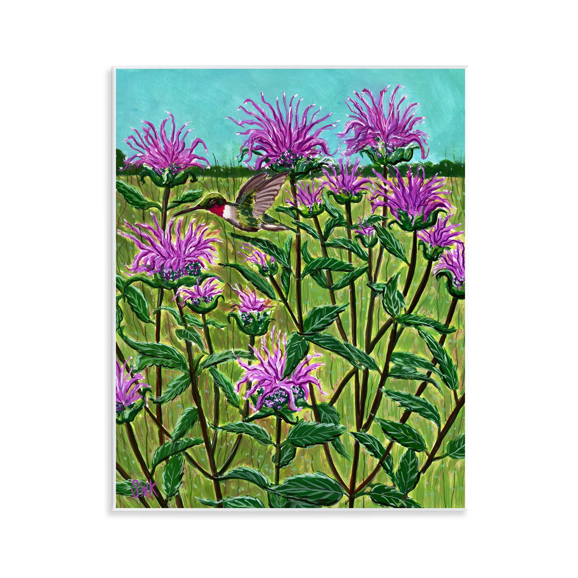 Stupell Industries Ruby Throated Hummingbird & Beebalm Wall Plaque Art, design by Sarah Waldron Kimball