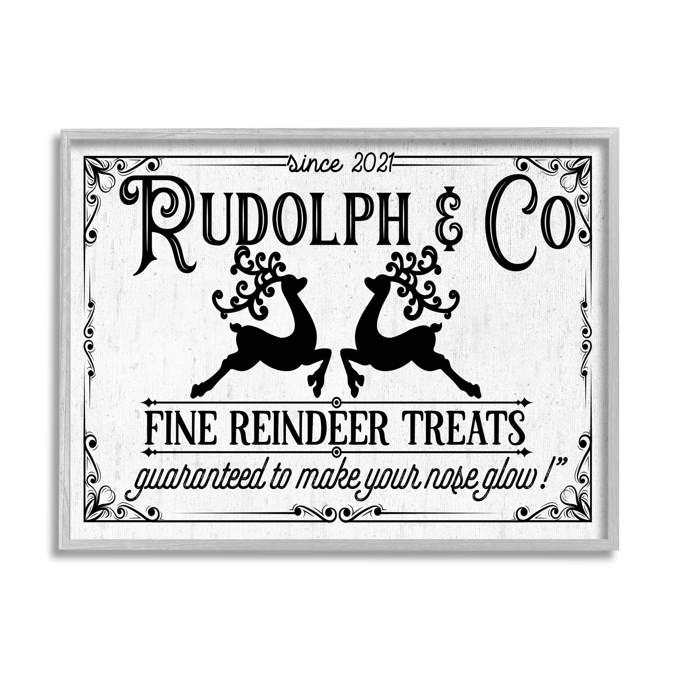 Stupell Industries Rudolph & Co Vintage Sign Graphic Art Gray Framed Art Print Wall Art, Design by Lettered and Lined