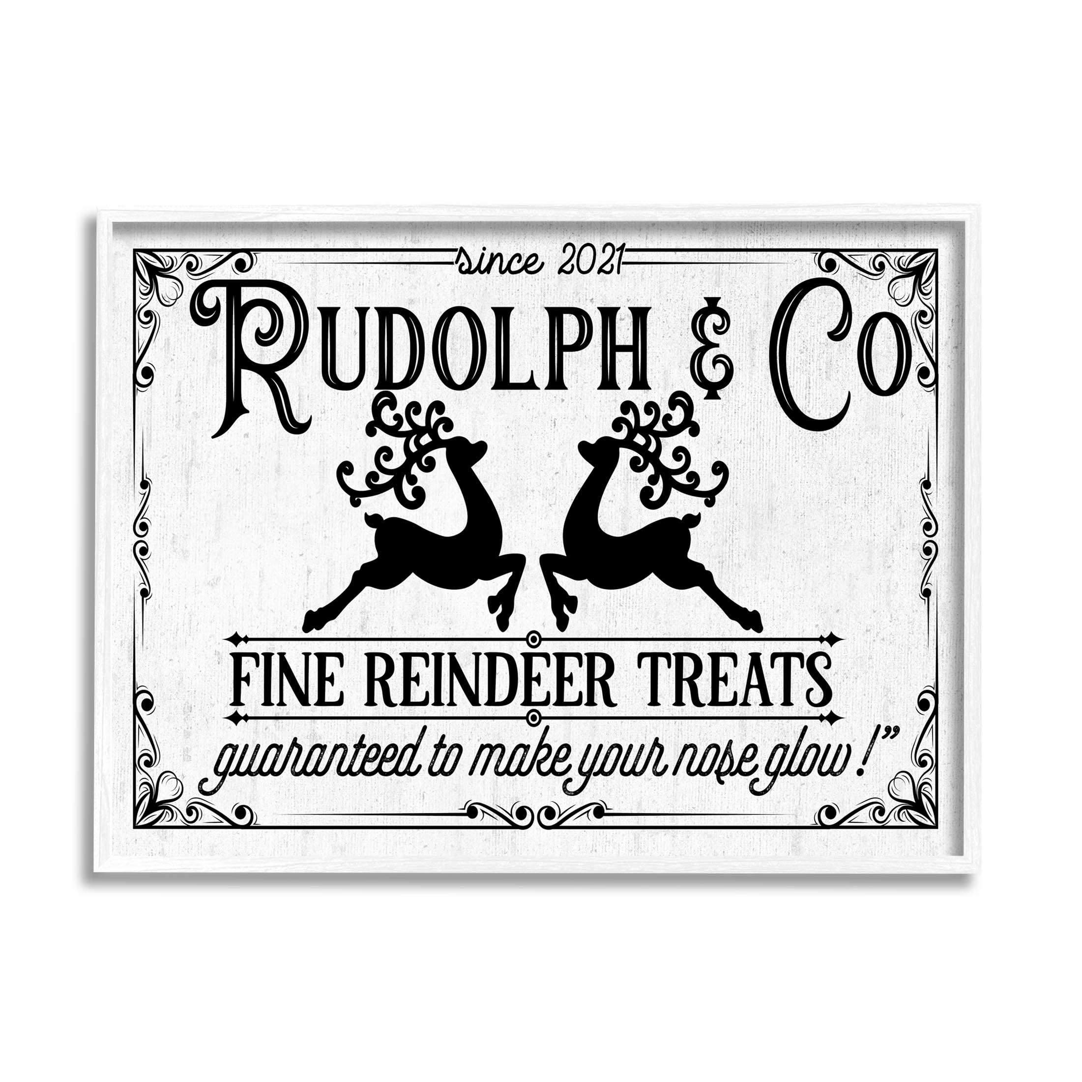 Stupell Industries Rudolph & Co Vintage Sign Graphic Art White Framed Art Print Wall Art, Design by Lettered and Lined