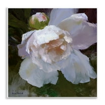 Stupell Industries Ruffled Petals White Flower Plants & Flowers Painting Unframed Art Print Wall Art, 12 x 12