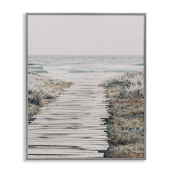 Stupell Industries Rustic Lodge Rugged Beach Path Gray Framed Giclee Art, 11 x 14, by LSR Design Studio