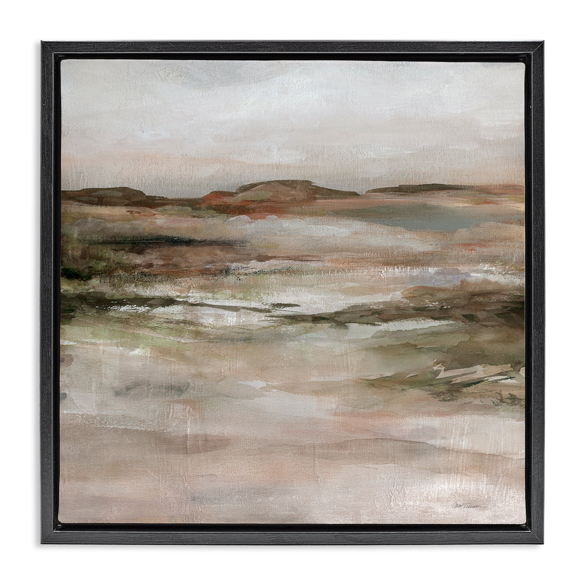 Stupell Industries Rugged Dunes Landscape Abstract Painting Black Floater Framed Canvas Art Print Wall Art, 25 x 25