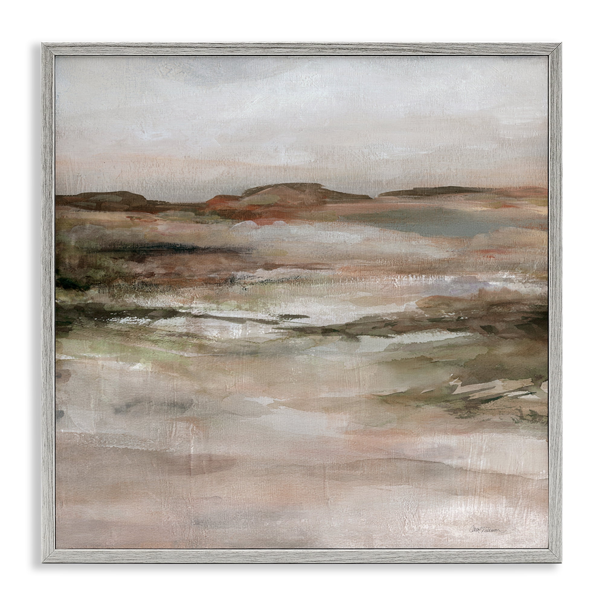 Stupell Industries Rugged Dunes Landscape Abstract Painting Gray Framed Art Print Wall Art, 12 x 12