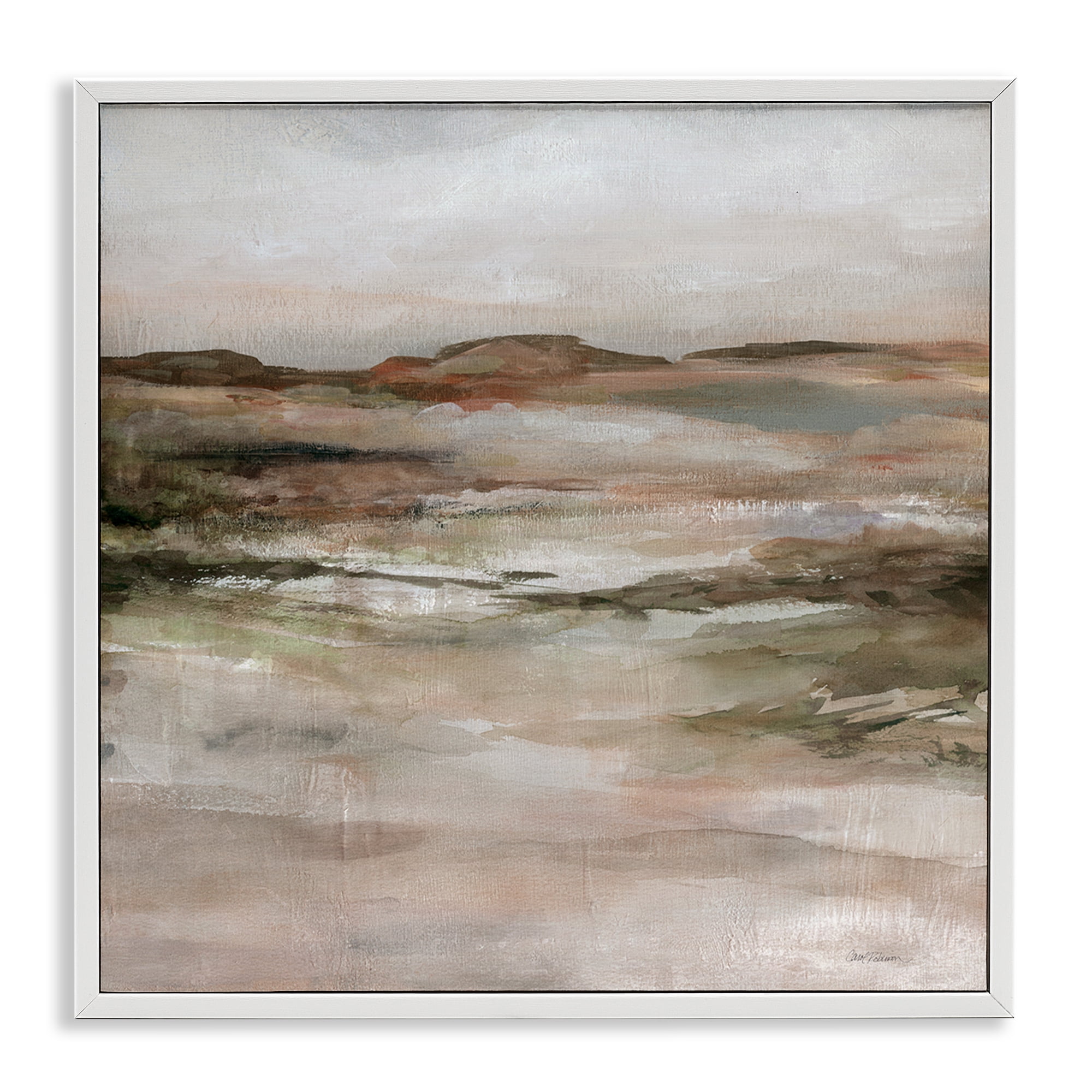 Stupell Industries Rugged Dunes Landscape Abstract Painting White Framed Art Print Wall Art, 24 x 24