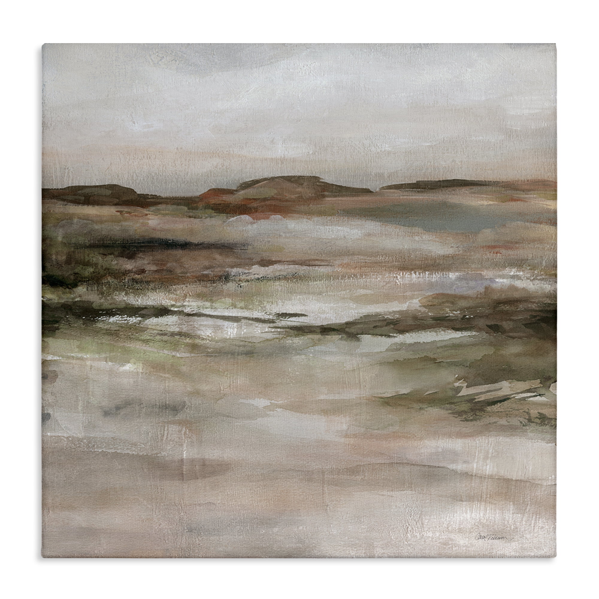 Stupell Industries Rugged Dunes Landscape Abstract Painting Wrapped Canvas Art Print Wall Art, 30 x 30