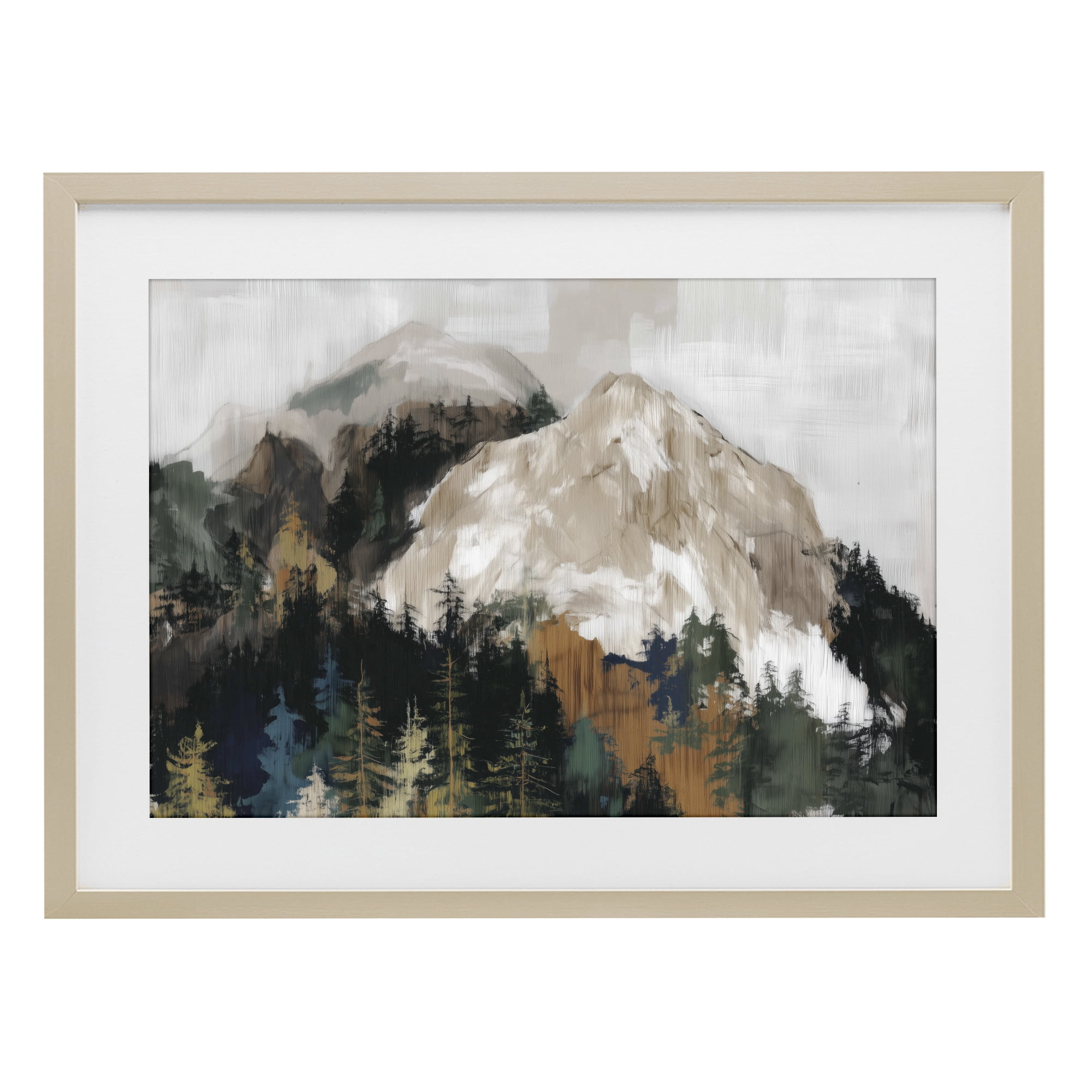Stupell Industries Rugged Mountain Peaks Birch Framed Print Under Glass, design by Chromatic Storm Studio