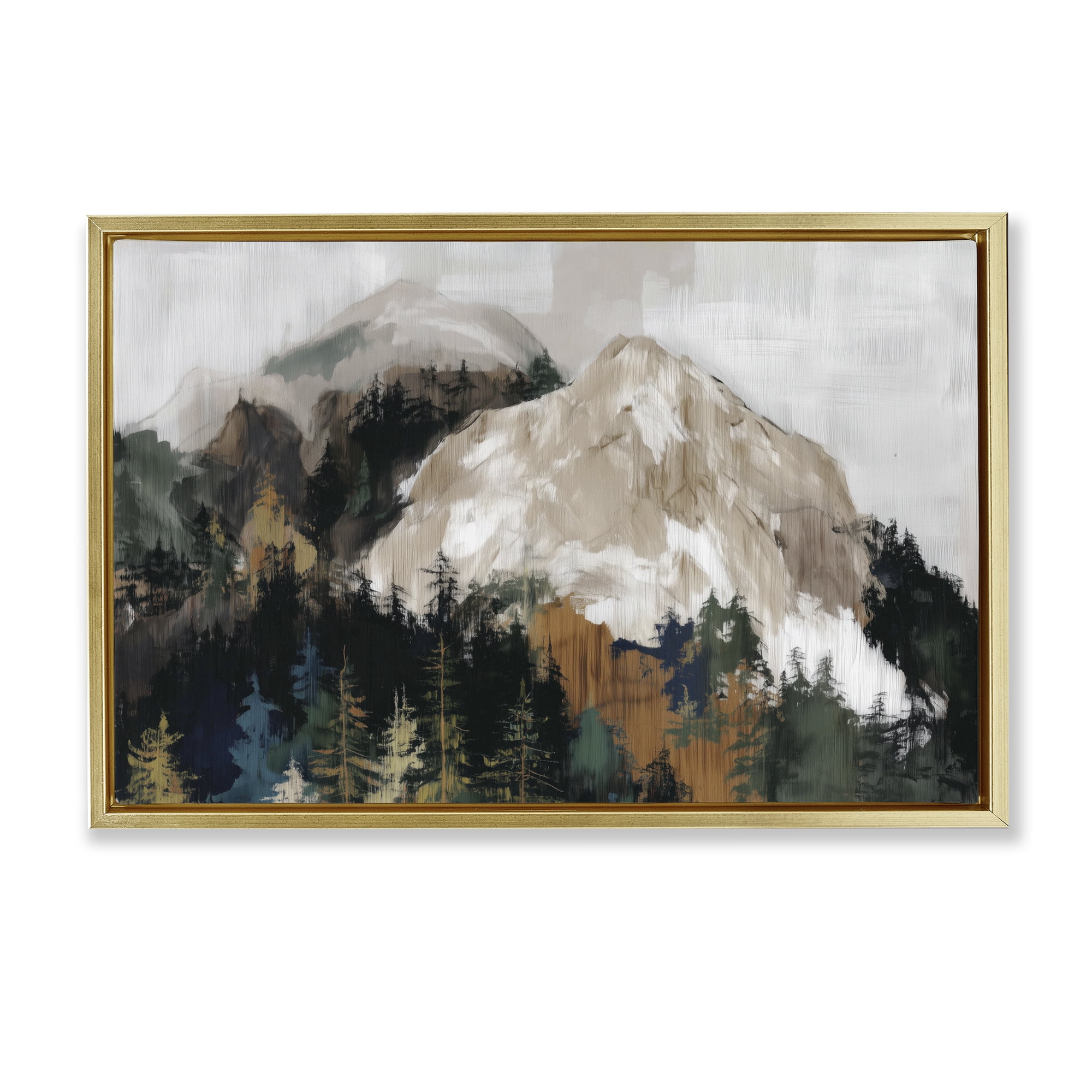 Stupell Industries Rugged Mountain Peaks Gold Framed Floater Canvas Wall Art, design by Chromatic Storm Studio