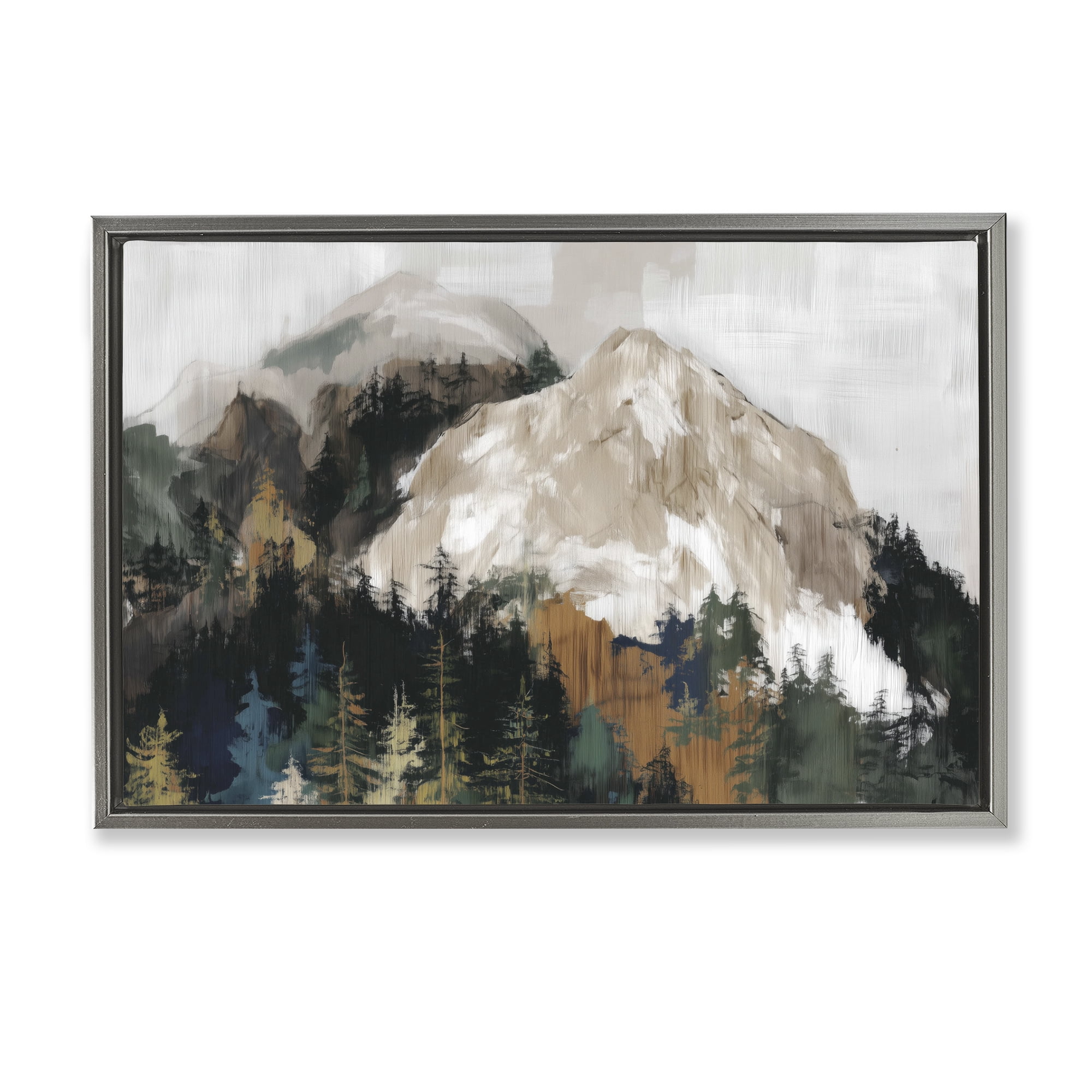 Stupell Industries Rugged Mountain Peaks Gray Framed Floater Canvas Wall Art, design by Chromatic Storm Studio