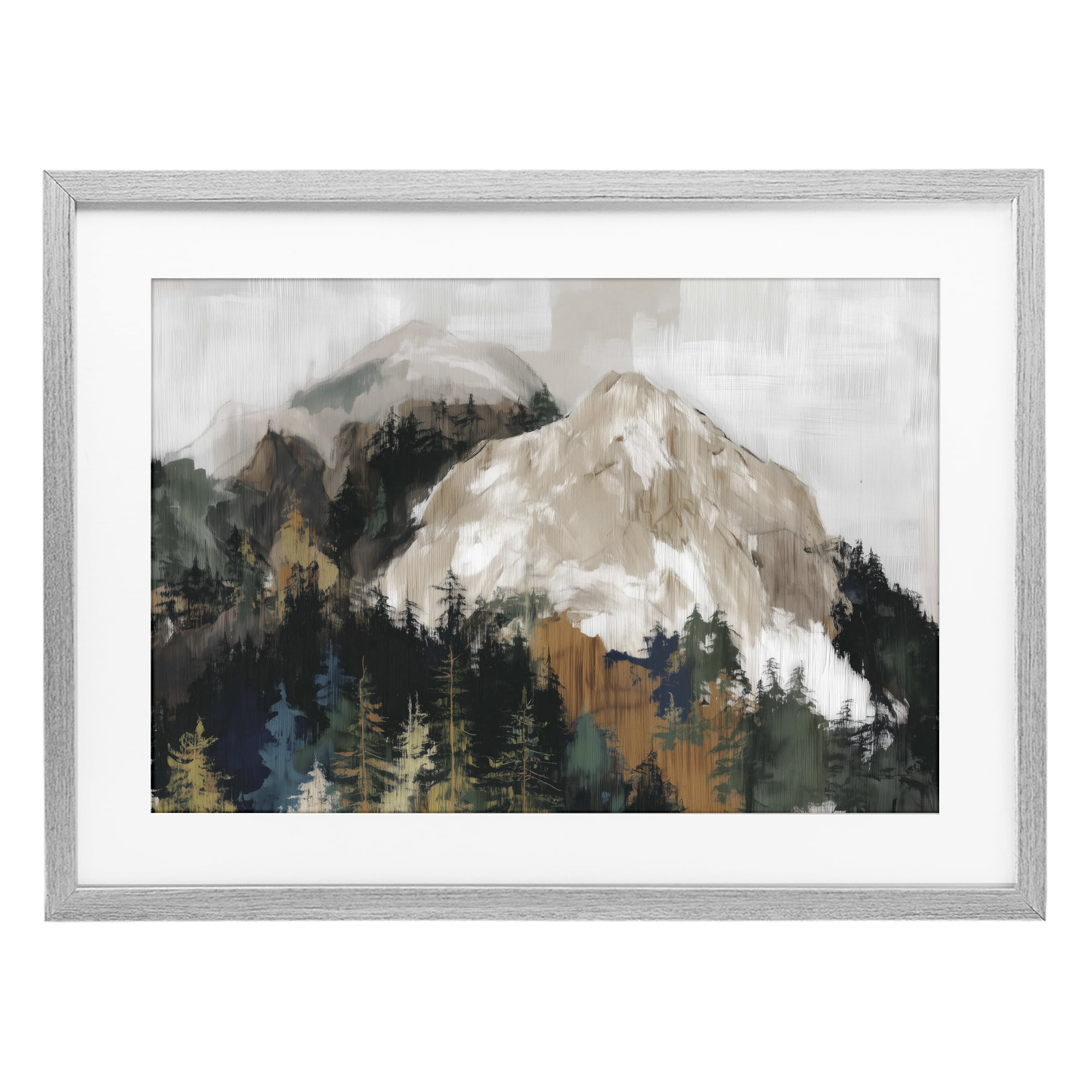 Stupell Industries Rugged Mountain Peaks Gray Framed Print Under Glass, design by Chromatic Storm Studio