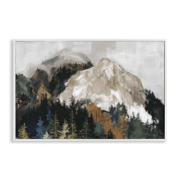 Stupell Industries Contemporary Rugged Mountain Peaks White Framed Giclee Art, 18 x 12, by Chromatic Storm Studio