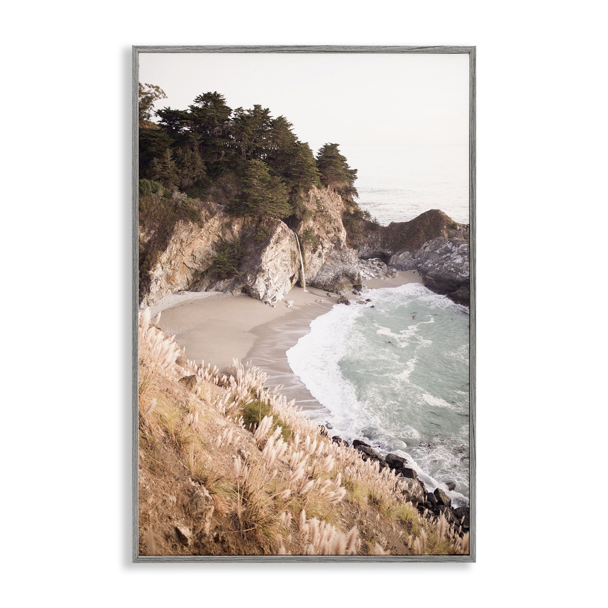Stupell Industries Rugged Rocky Cove Nautical & Beach Photography Gray Framed Art Print Wall Art, 12 x 18