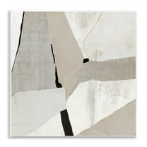 Stupell Industries Rugged Shapes in Beige Abstract Painting Unframed Art Print Wall Art, 12 x 12