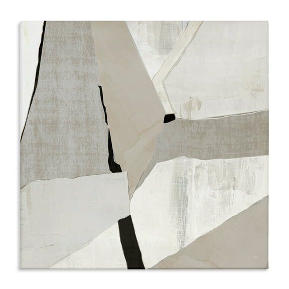 Stupell Industries Rugged Shapes in Beige Abstract Painting Wrapped Canvas Canvas Art Print Wall Art, 36 x 36