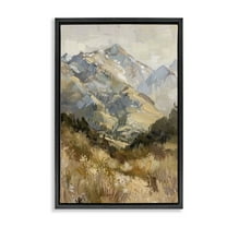 Stupell Industries Rugged Valley View Landscape & Nature Painting Black Floater Framed Canvas Art Print Wall Art, 17 x 25
