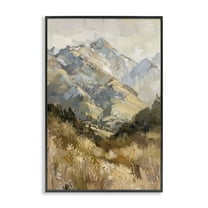 Stupell Industries Rugged Valley View Landscape & Nature Painting Black Framed Art Print Wall Art, 12 x 18