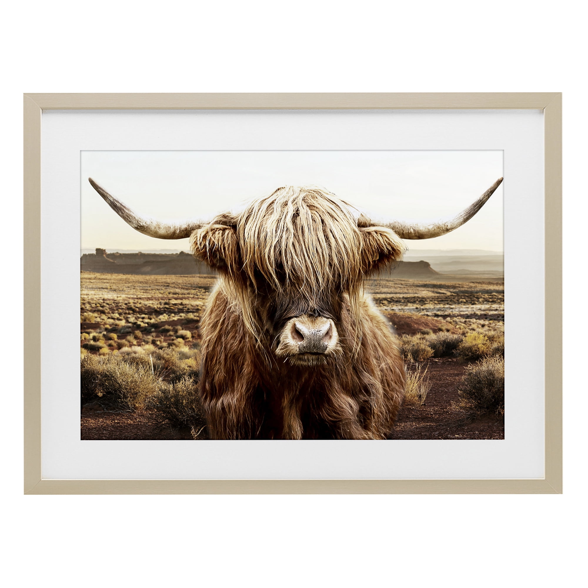 Stupell Industries Rugged Vegetation Cattle Portrait Birch Framed Print Under Glass, design by CAD Designs