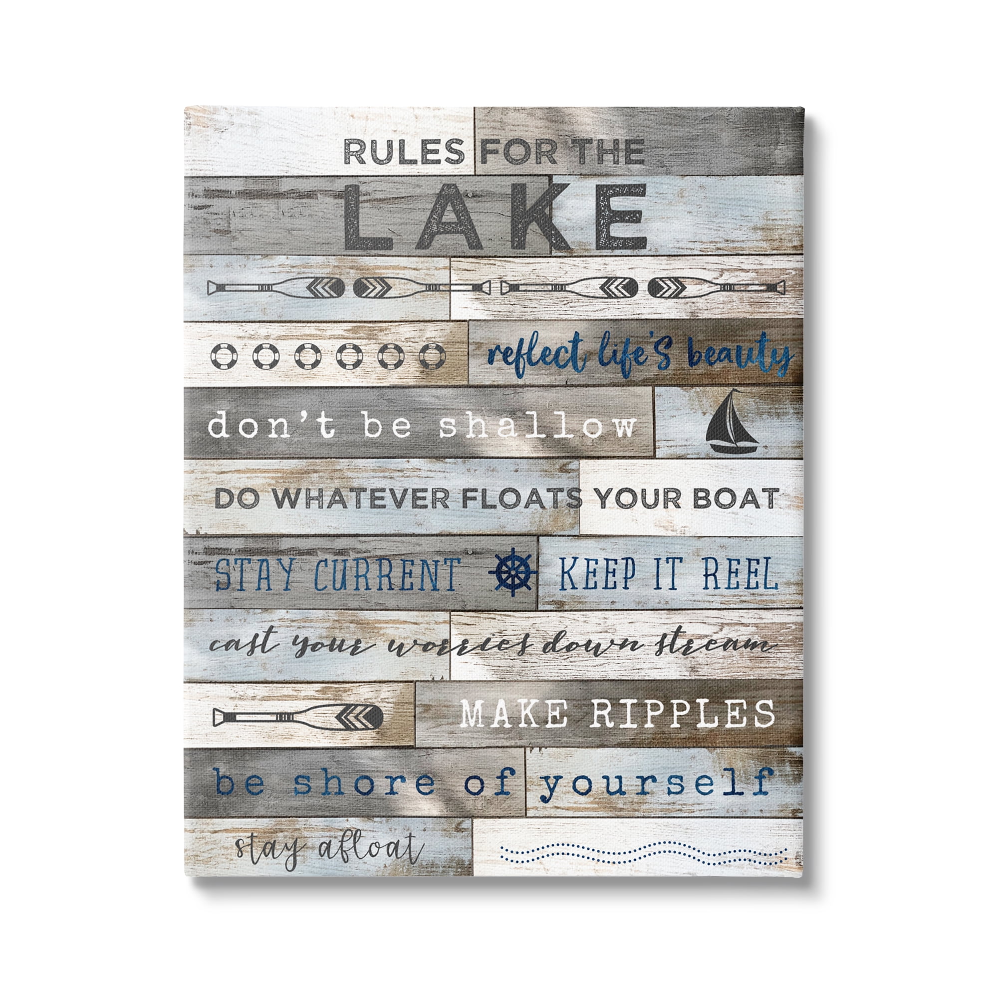 Stupell Industries Rule From the Lake List Rtic Plank Pattern,30 x 40, Design by Natalie Carpentieri