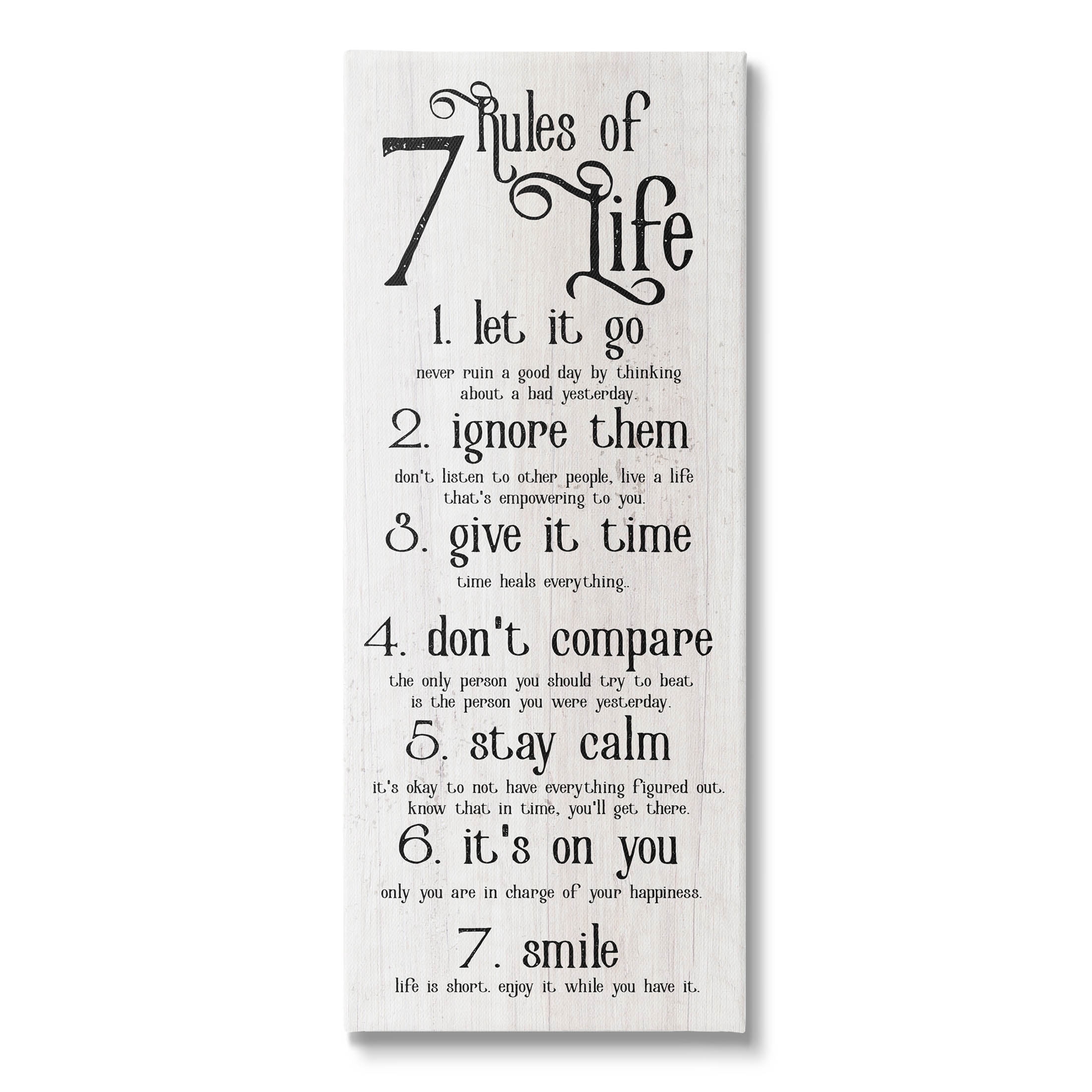 Stupell Industries Rules Of Life Motivating List Graphic Art Gallery Wrapped Canvas Print Wall Art, Design by Lil' Rue