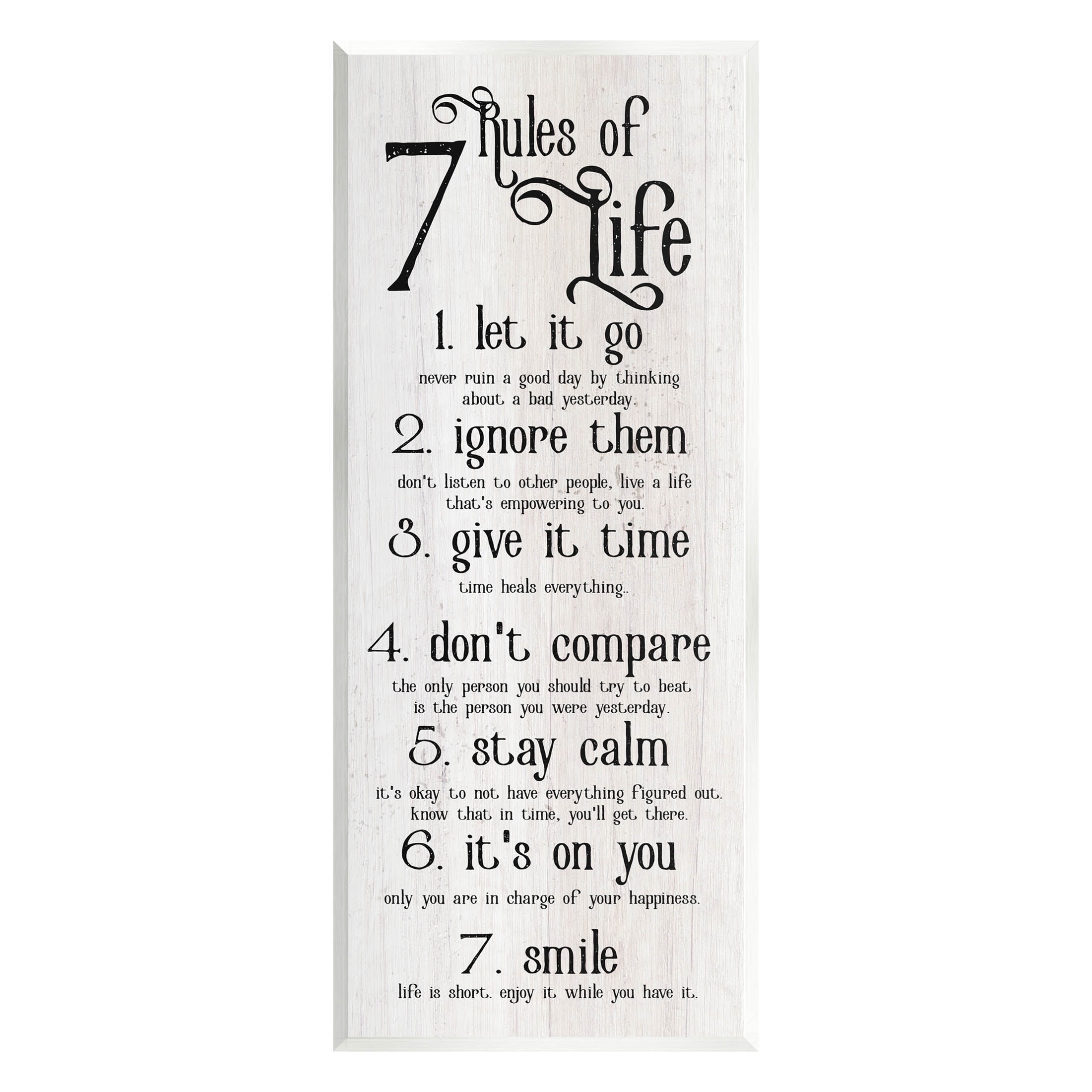 Vintage White Wood Motivational Wall Art Plaque