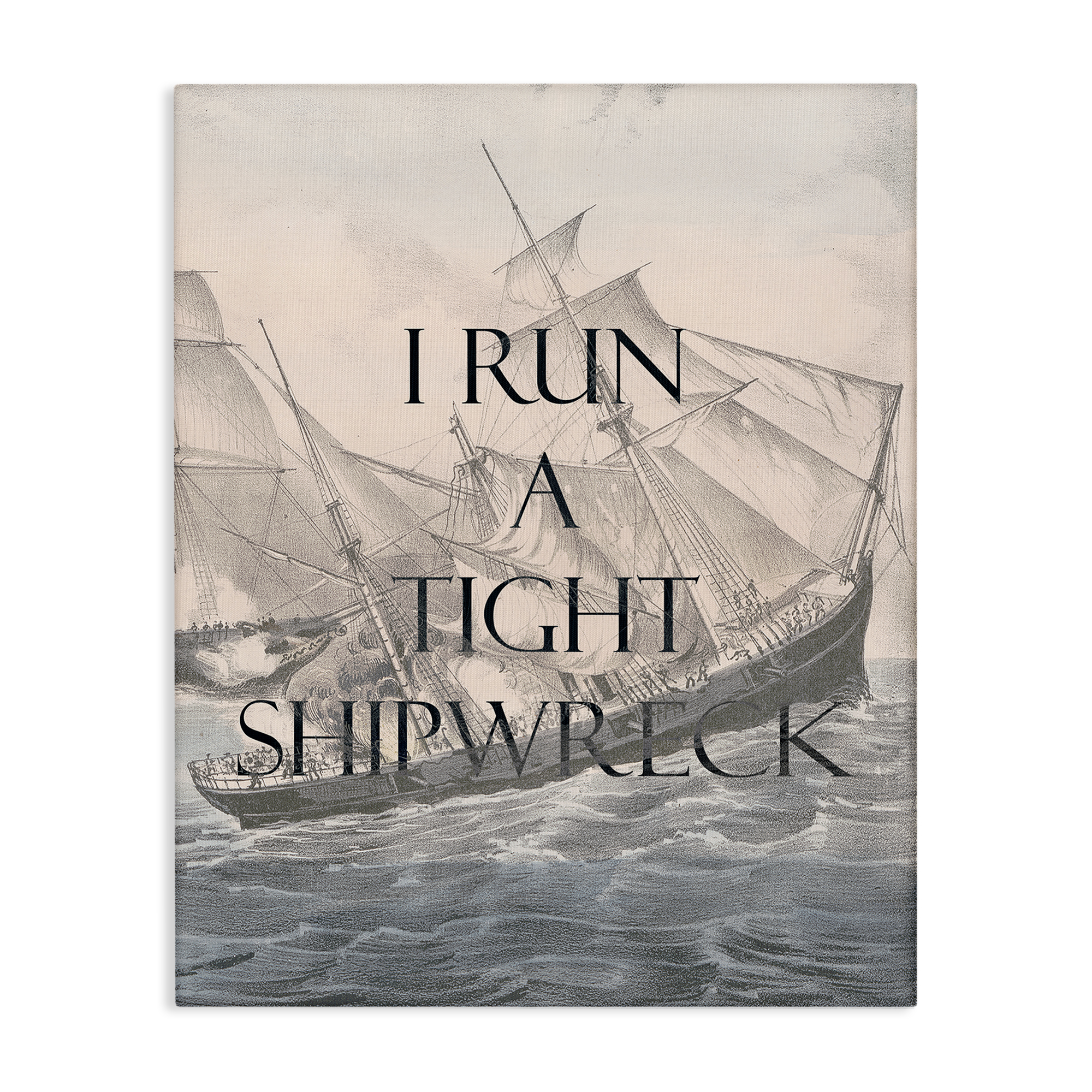 Stupell Industries Run A Tight Shipwreck Nautical & Beach Painting Wrapped Canvas Art Print Wall Art, 36 x 48