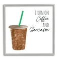 thumbnail image 1 of Stupell Industries Run On Coffee And Sarcasm Funny Beverage Phrase, 17 x 17, Design by Jennifer McCully, 1 of 5