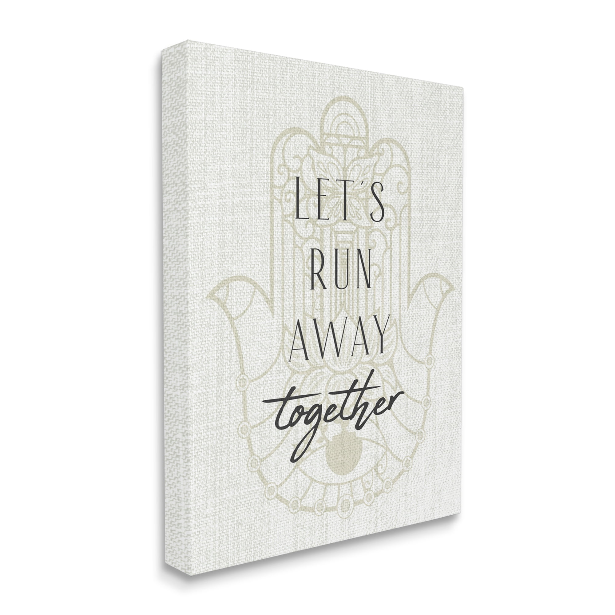 Stupell Industries Runaway Together Quote Moroccan Khmissa Inspired Pattern Canvas Wall Art by Daphne Polselli