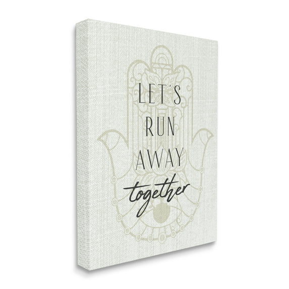Stupell Industries Runaway Together Quote Moroccan Khmissa Inspired Pattern Canvas Wall Art by Daphne Polselli