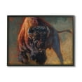 thumbnail image 1 of Stupell Industries Running Bull Portrait Masculine Cattle Pose Black Framed by Julie T. Chapman, 1 of 8