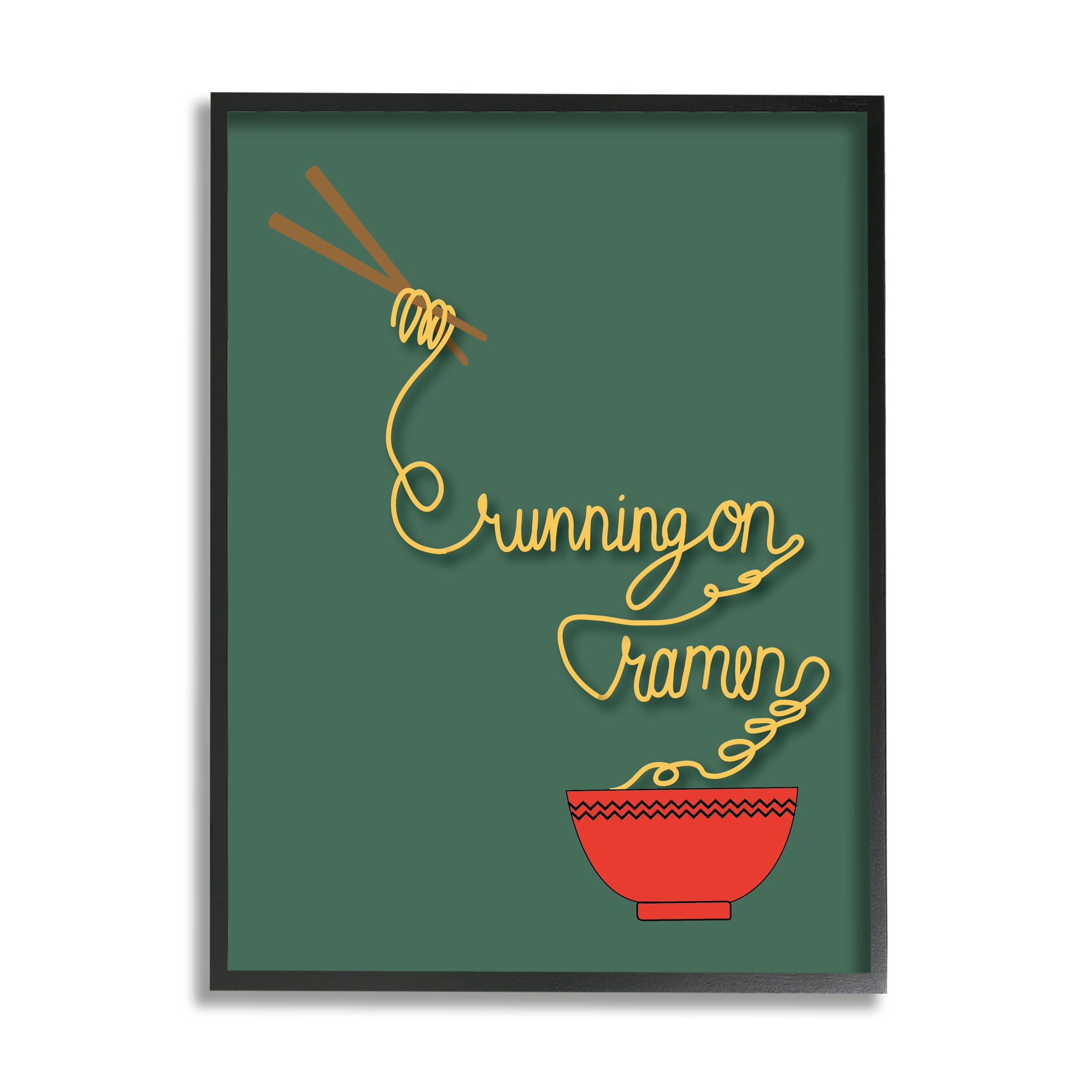 Stupell Industries Running On Ramen Phrase Noodles Chopsticks Bowl, 24 x 30, Designed by Make Much Studios