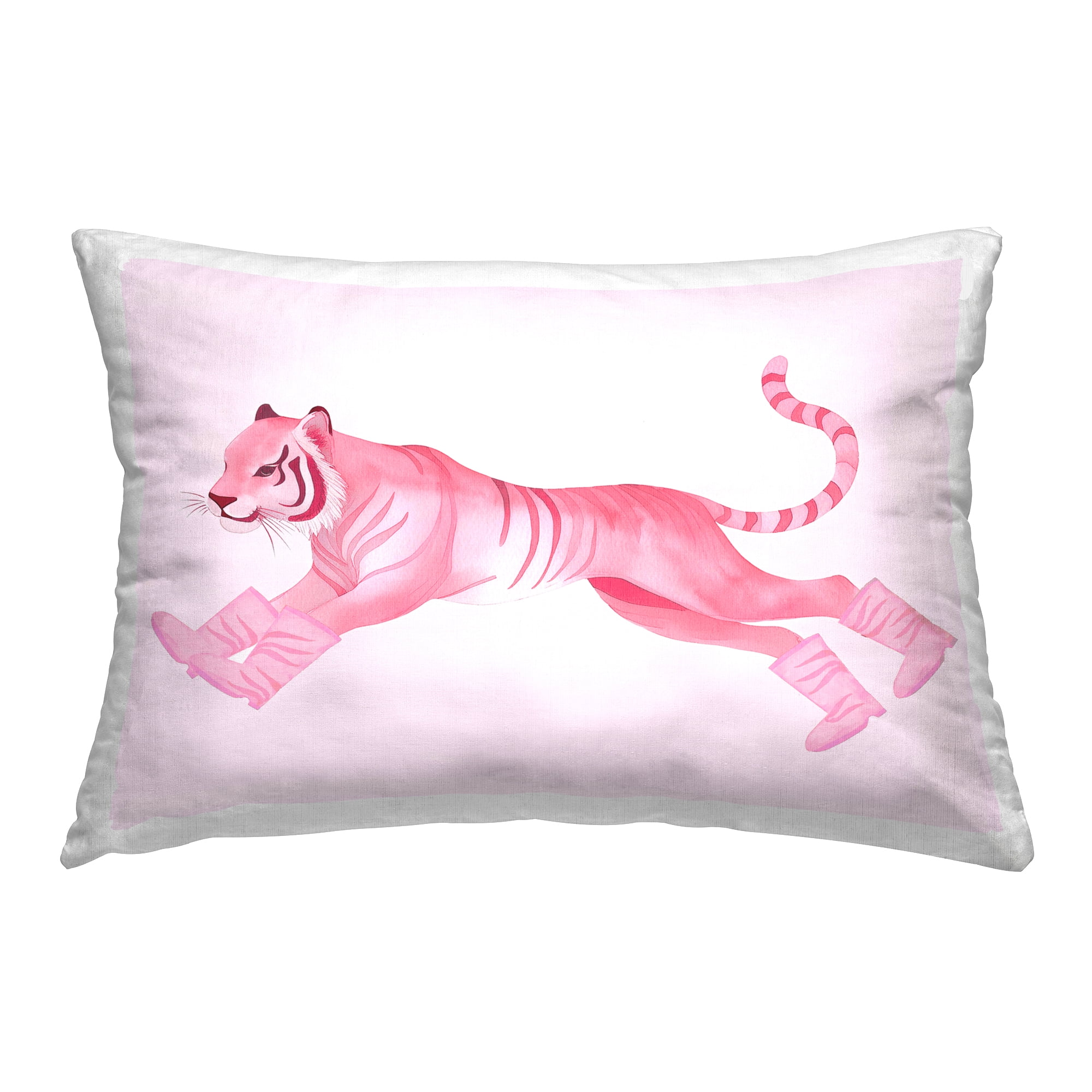 Stupell Industries Running Tiger in Boots Decorative Printed Throw Pillow Design by Daphne Polselli.