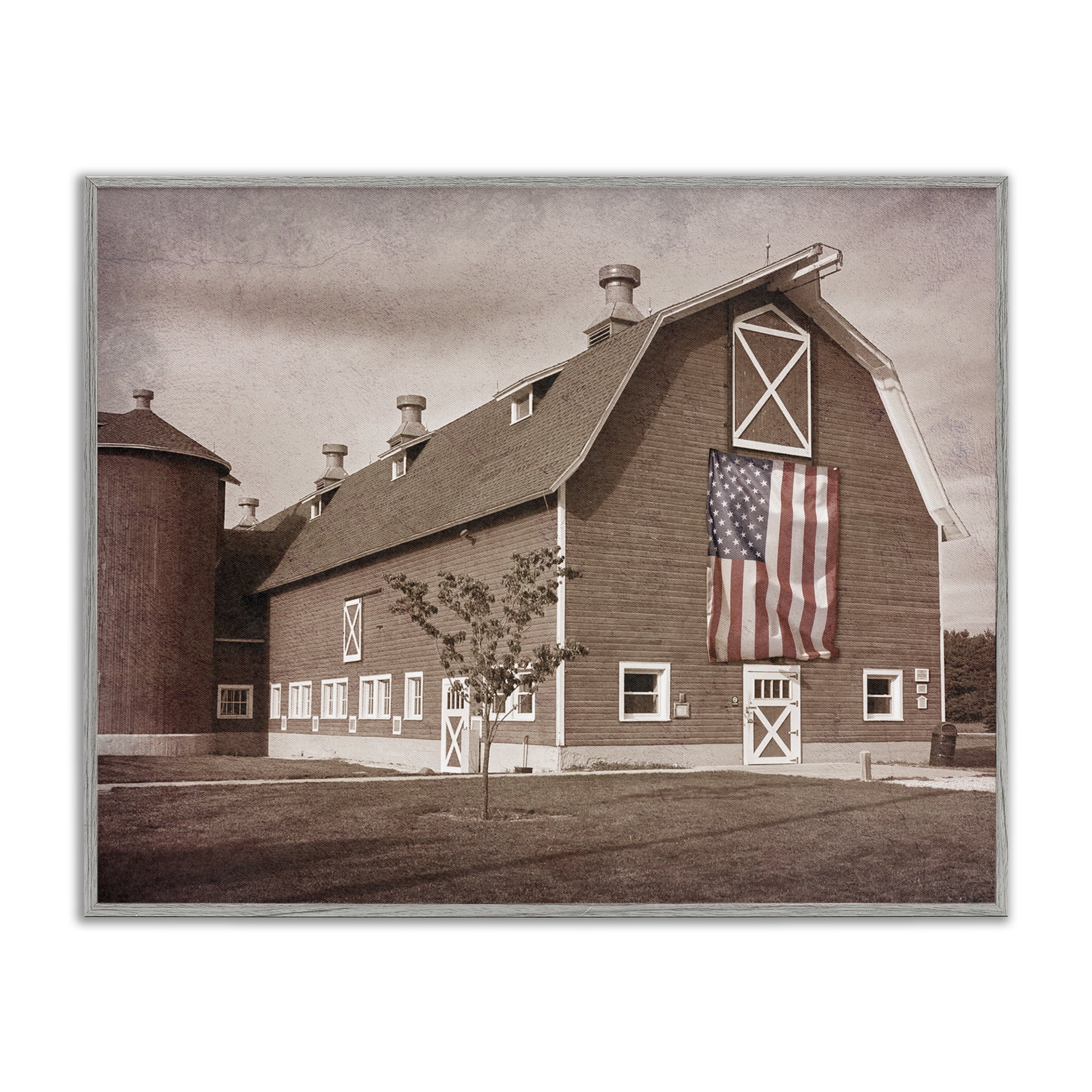 Stupell Industries Rural America Barn Gray Framed Giclee Art, design by Marcus Prime