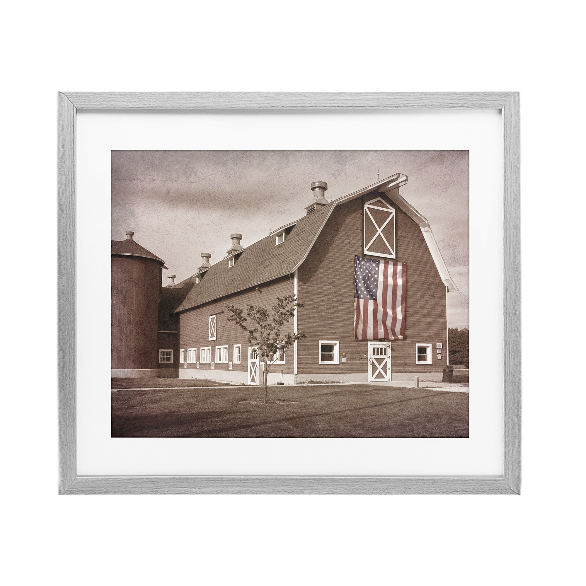 Stupell Industries Rural America Barn Gray Framed Print Under Glass, design by Marcus Prime