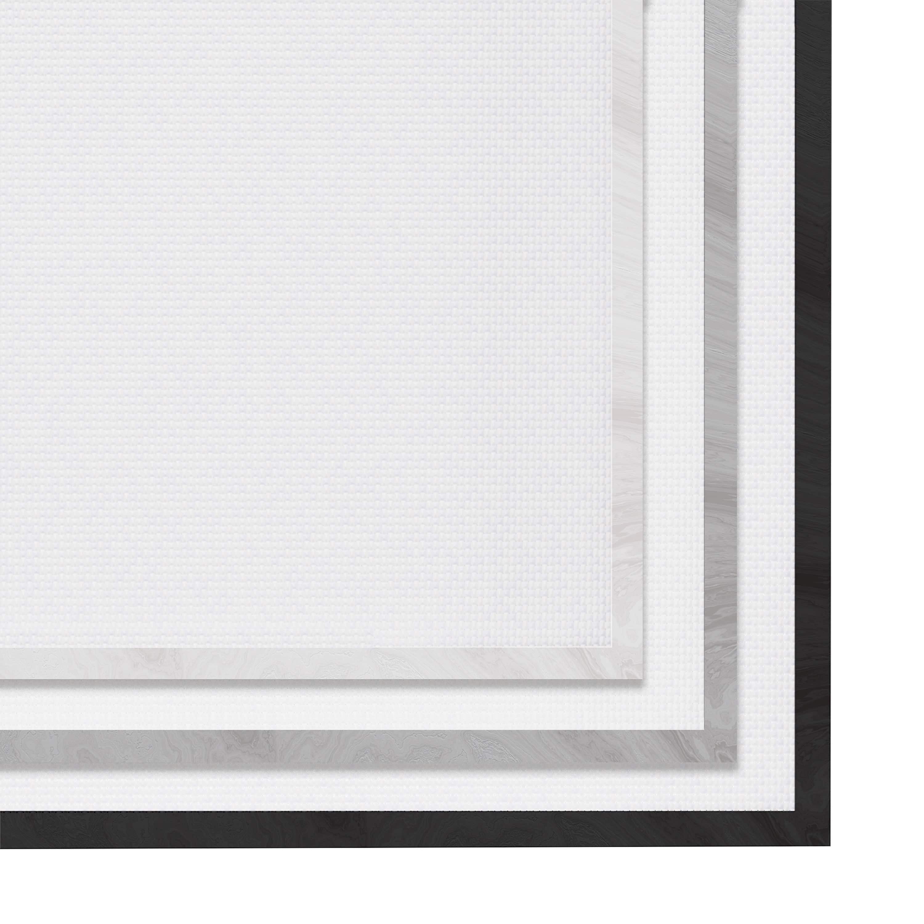 White Framed Canvas Print with Wood Grain Texture, 18" x 22"