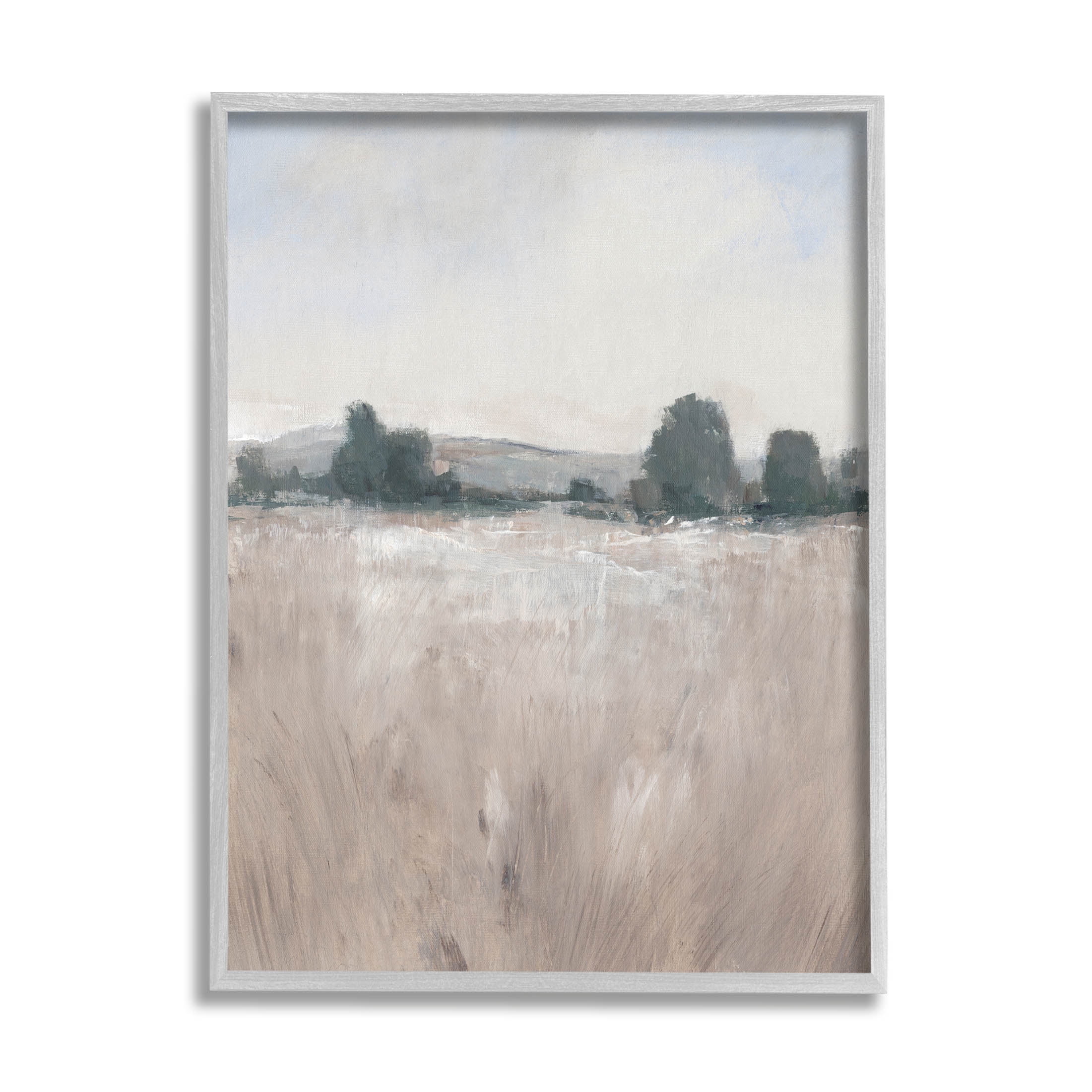 Stupell Industries Rural Autumn Grassland Field Nature Painting Gray Framed Art Print Wall Art, Design by Tim OToole