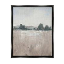 Stupell Industries Rural Autumn Grassland Field Nature Painting Jet Black Floating Framed Canvas Print Wall Art, Design by Tim OToole